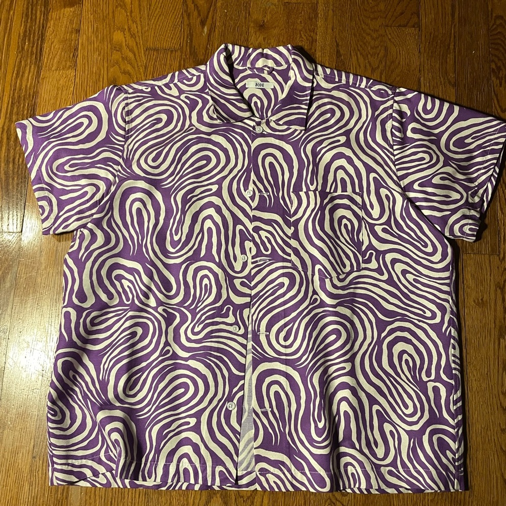 Bode Short Sleeved Swirl Shirt